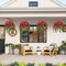 Artificial Fake Hanging Flowers for Outdoors, Hanging Baskets for Plants Outdoor, Faux Vine Bougainvillea for Urn Fillers Front Porch Patio Outside Summer Decor (Red)